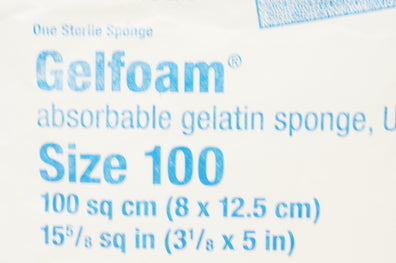Pharmacia&Upjohn 10300090342019 Gelfoam Absorbable Gelatin Sponge Size 100 (x)
